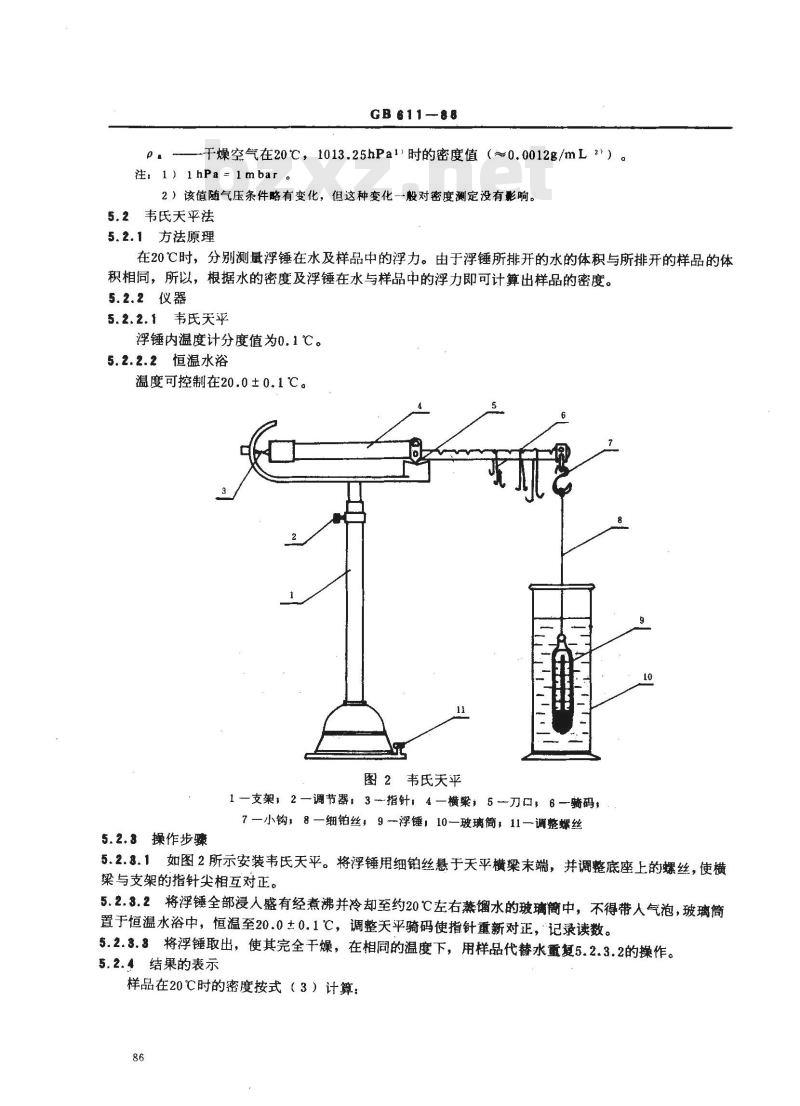 GB/T 611-1988 化学试剂 密度测定通用方法