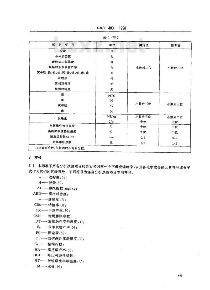 GB/T 483-1998 煤炭分析试验方法一般规定