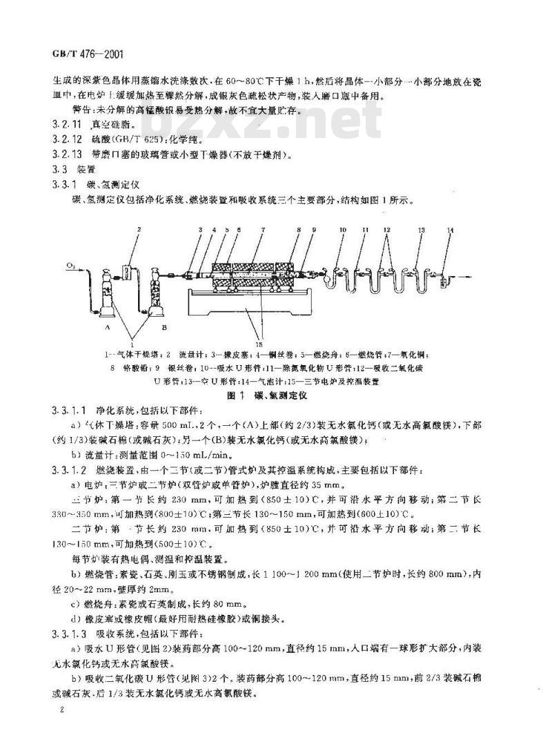 GB/T 476-2001 煤的元素分析方法