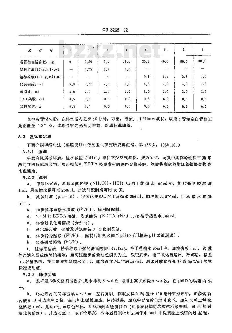GB 3232-1982 职业性慢性锰中毒诊断标准及处理原则