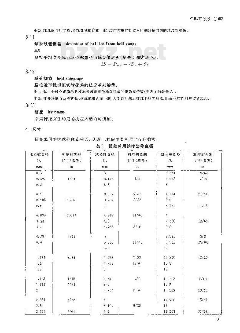 GB/T 308-2002 滚动轴承 钢球