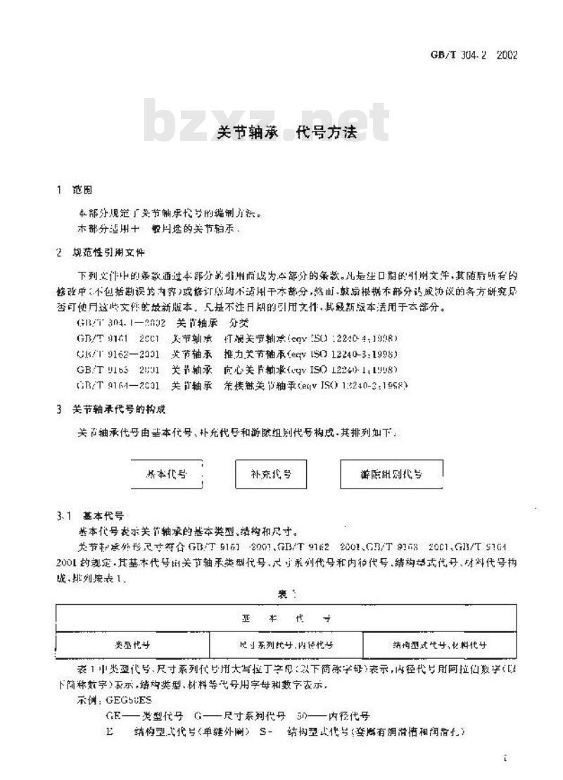 GB/T 304.2-2002 关节轴承 代号方法