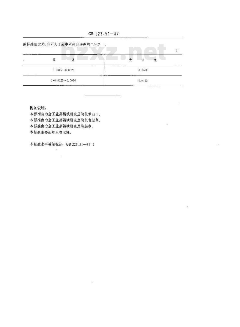 GB 223.51-1987 钢铁及合金化学分析方法 5-Br-PADAP光度法测定锌量