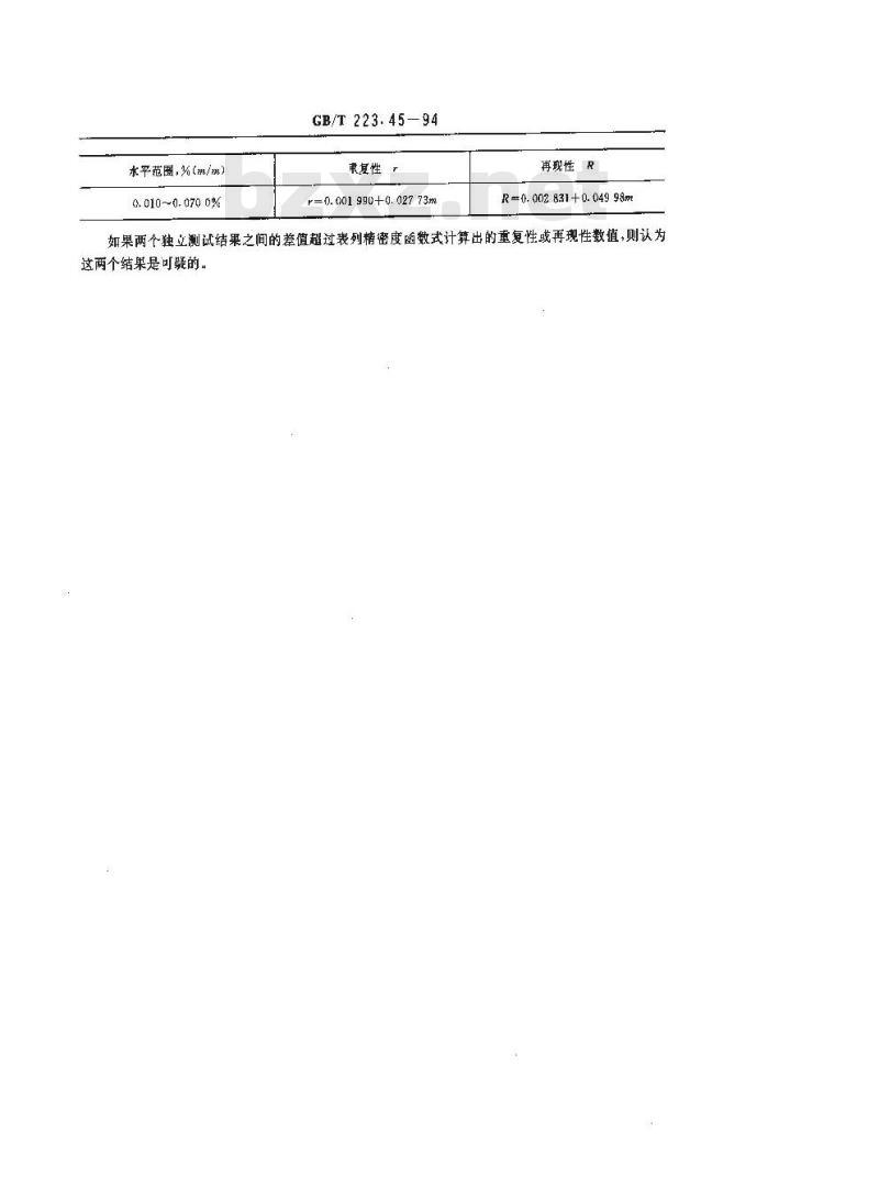 GB/T 223.45-1994 钢铁及合金化学分析方法 铜试剂分离-二甲苯胺蓝Ⅱ光度法测定镁量