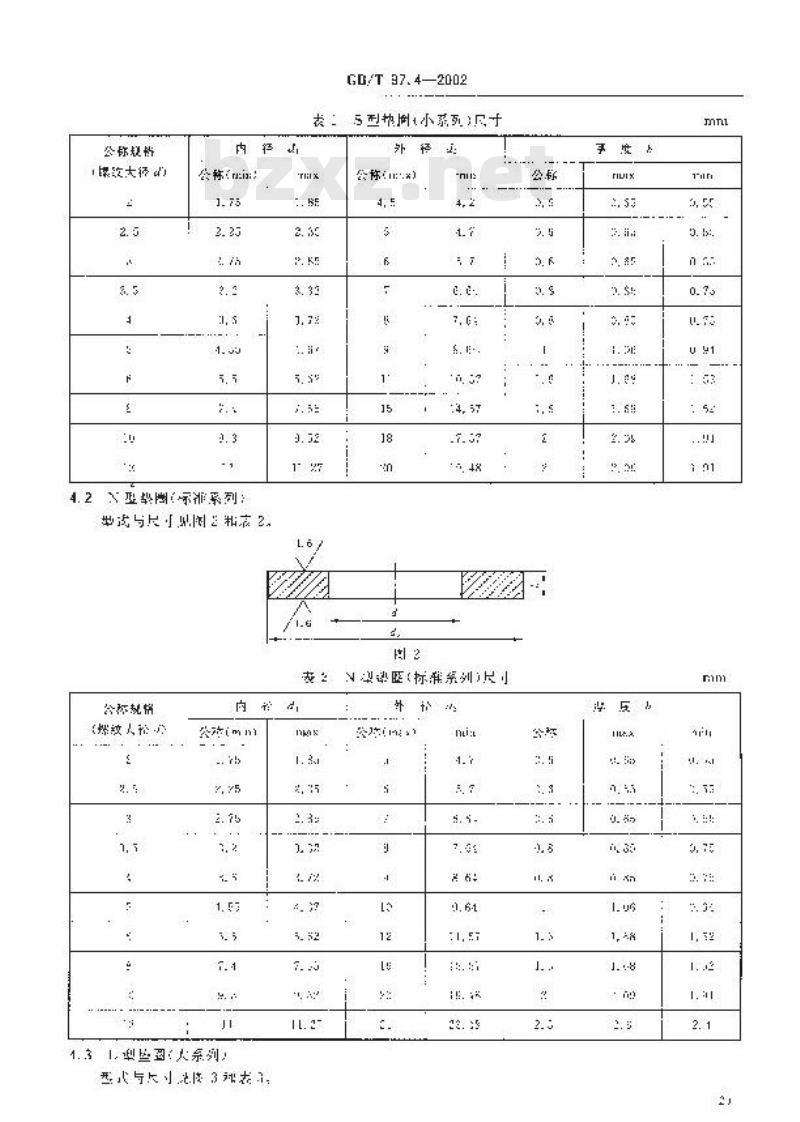 GB/T 97.4-2002 平垫圈 用于螺钉和垫圈组合件