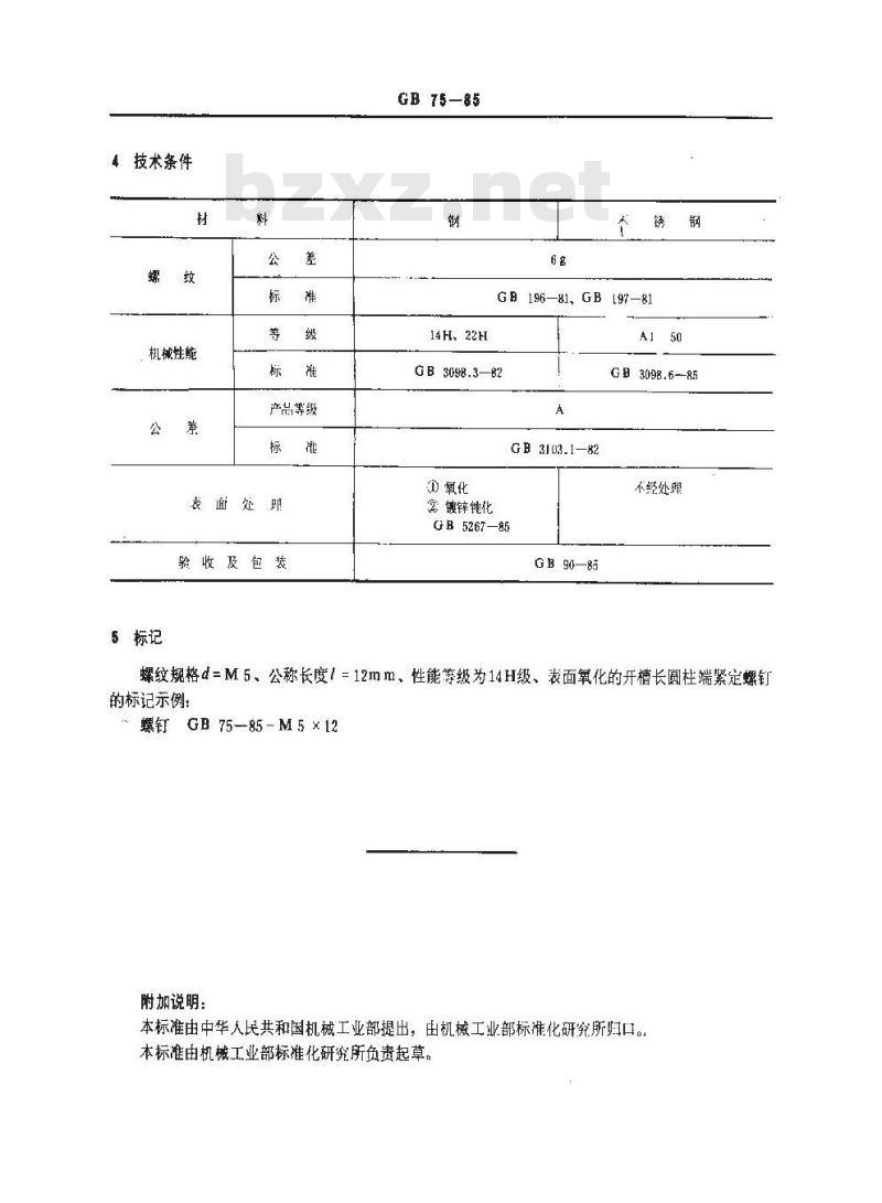 GB/T 75-1985 开槽长圆柱端紧定螺钉