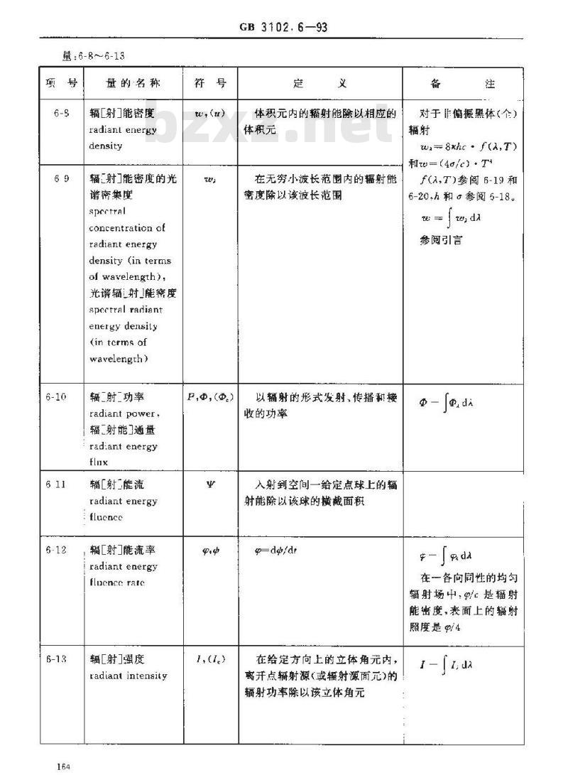 GB 3102.6-1993 光及有关电磁辐射的量和单位