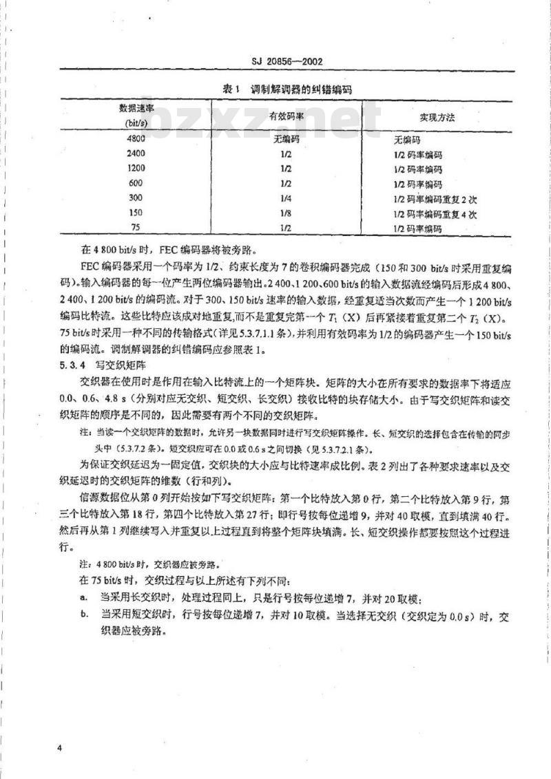 SJ 20856-2002 高频串行调制解调器互操作和性能要求