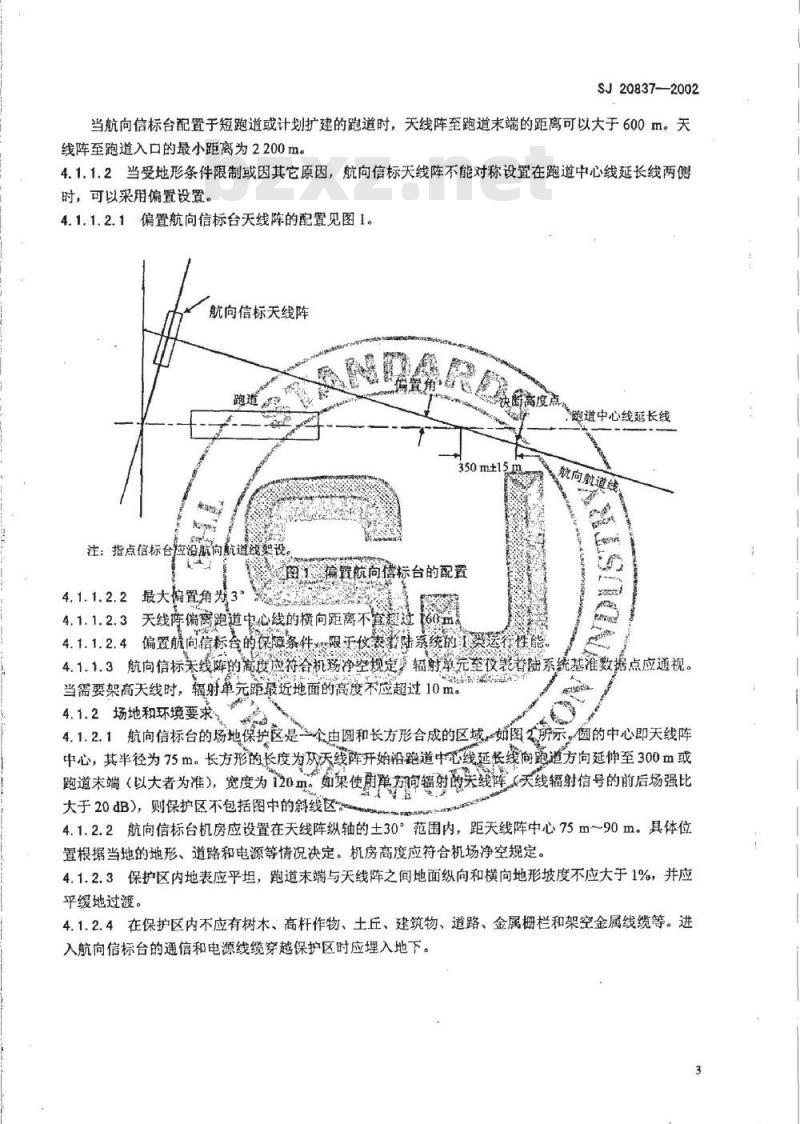 SJ 20837-2002 仪表着陆系统选址要求