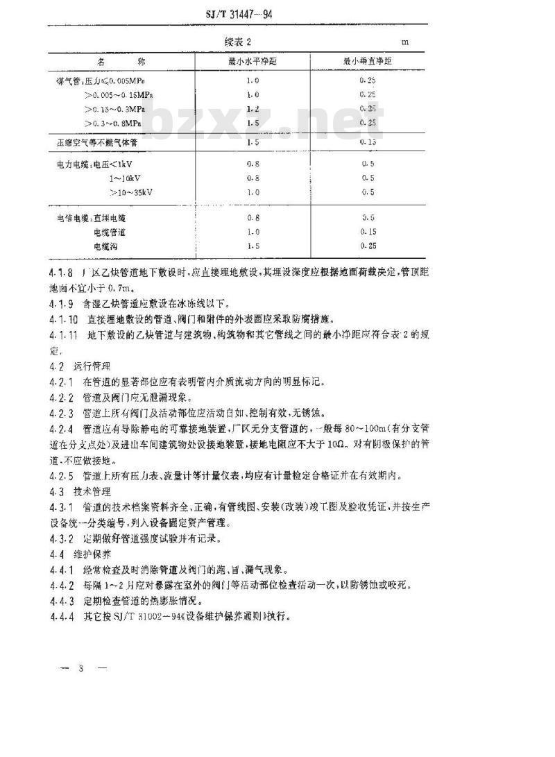 SJ/T 31447-1994 乙炔管道完好要求和检查评定方法