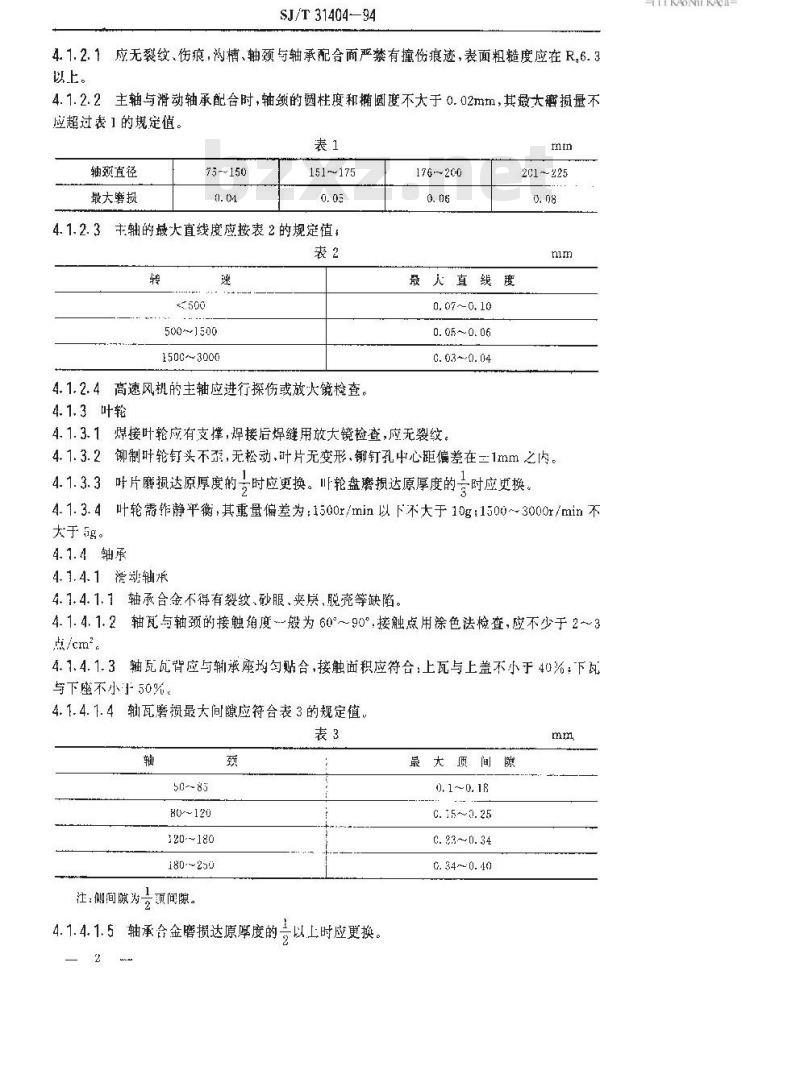 SJ/T 31404-1994 离心式鼓风机完好要求和检查评定方法