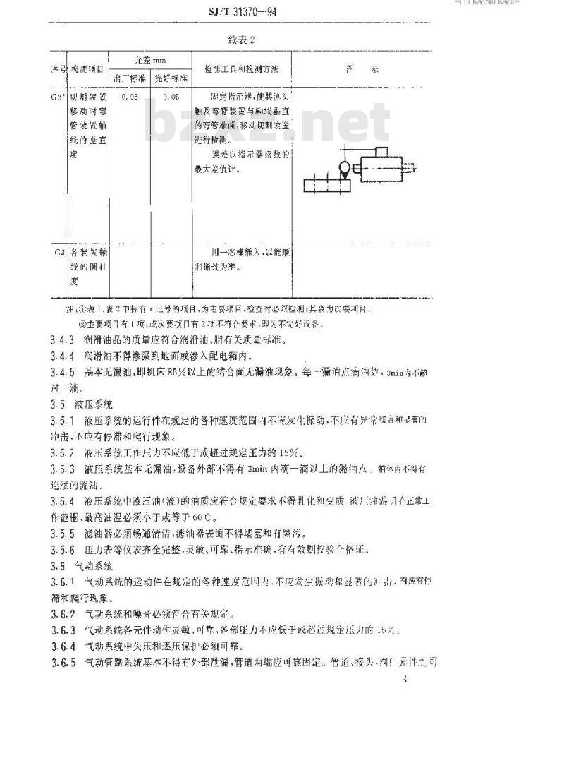 SJ/T 31370-1994 空调器生产用自动弯管设备完好要求和检查评定方法