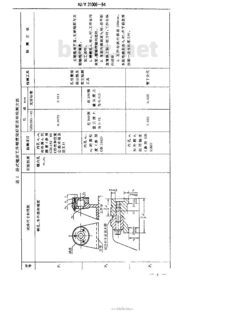 SJ/T 31006-1994 卧式镗床完好要求和检查评定方法