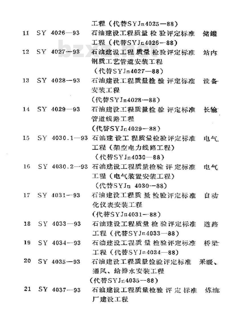 SY 4035-1993 石油建设工程质量检验评定标准 采暖、通风、给排水安装工程