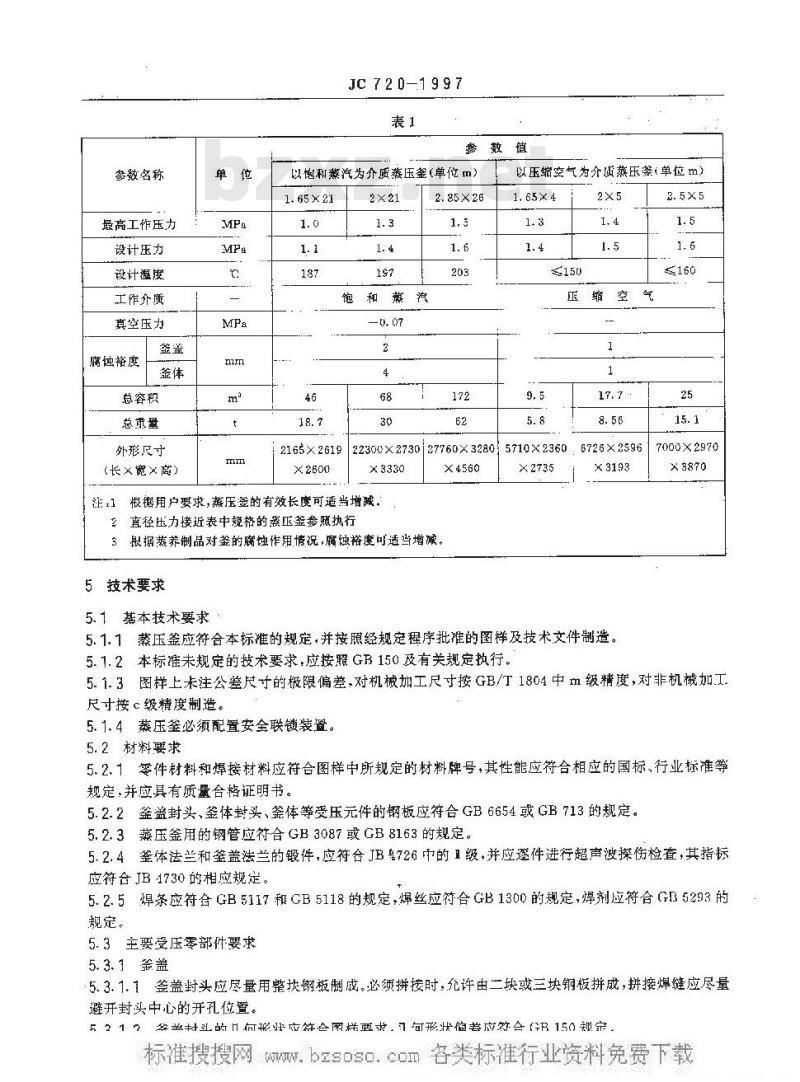 JC 720-1997 蒸压釜
