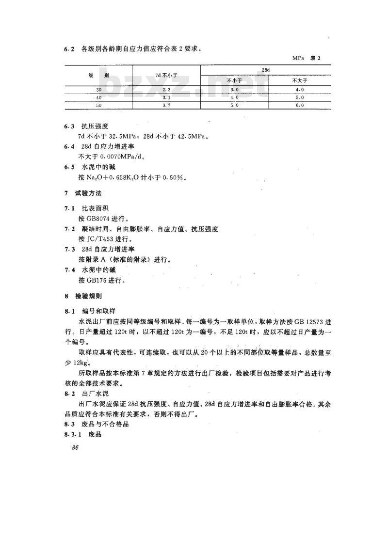 JC 715-1996 自应力硫铝酸盐水泥