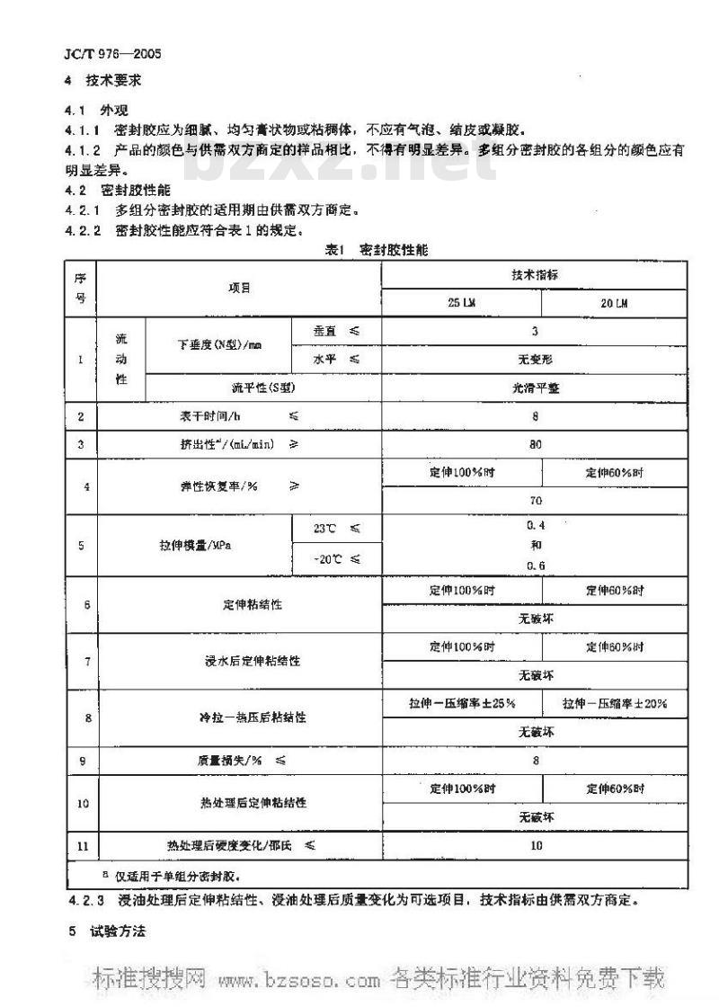 JC/T 976-2005 道桥接缝用密封胶