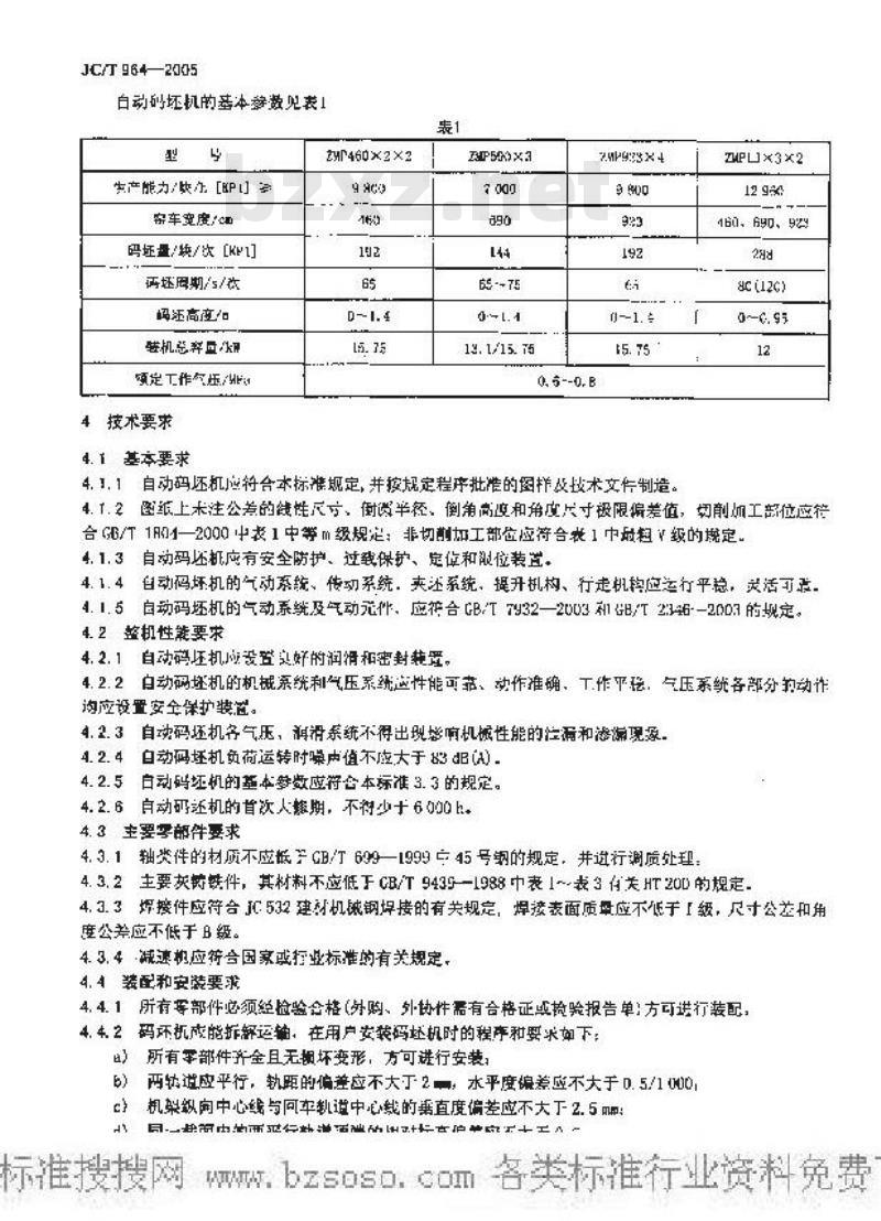 JC/T 964-2005 墙材工业用自动码坯机