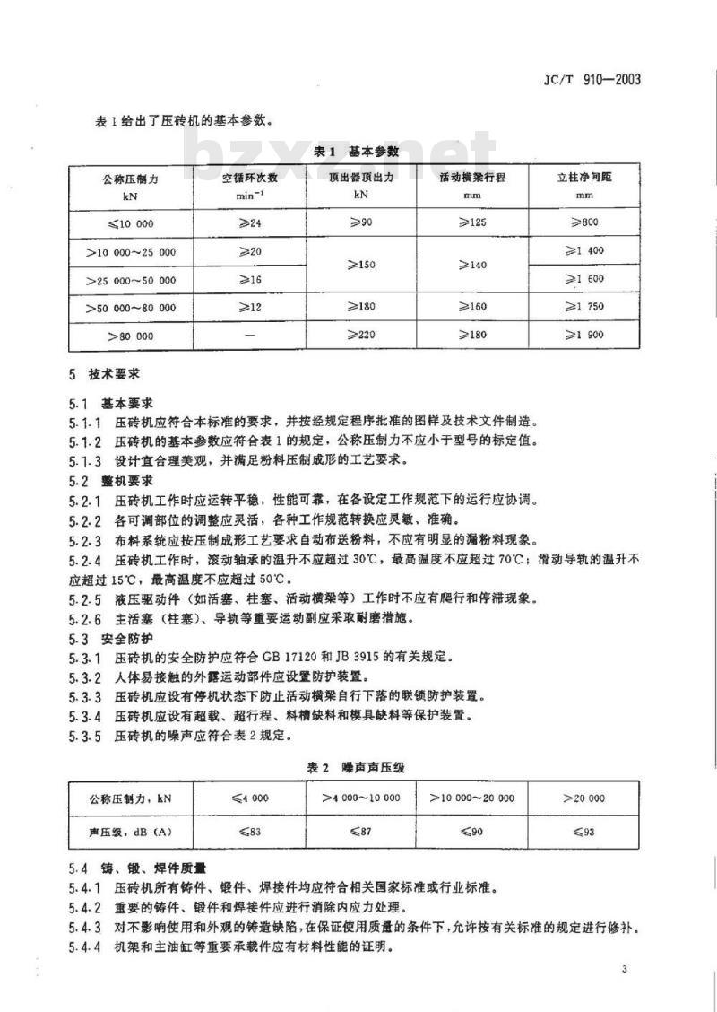 JC/T 910-2003 陶瓷砖自动液压机