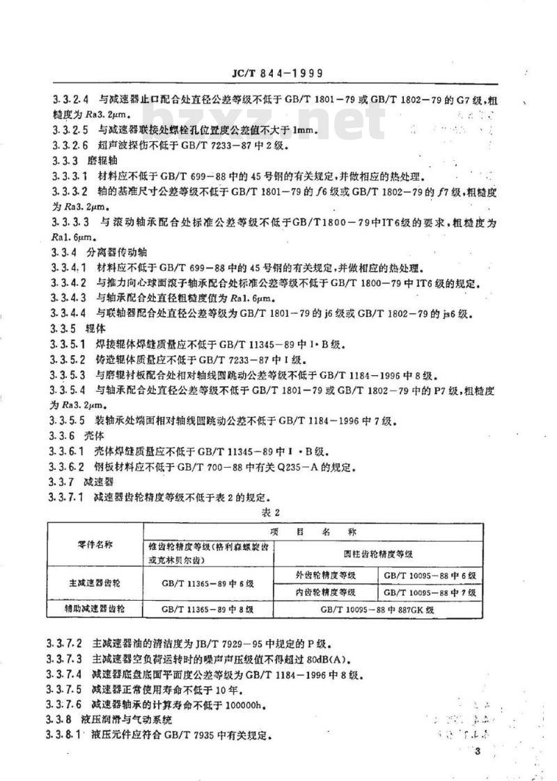 JC/T 844-1999 水泥工业用立式辊磨机技术条件