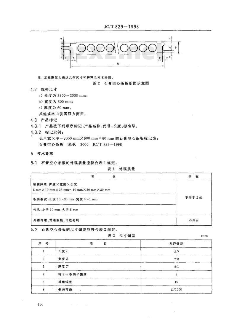 JC/T 829-1998 石膏空心条板