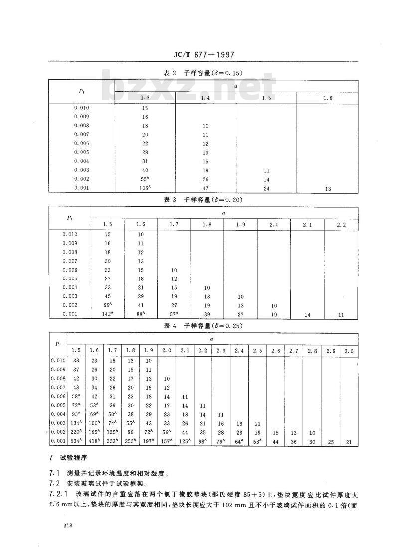 JC/T 677-1997 建筑玻璃均布静载模拟风压试验方法