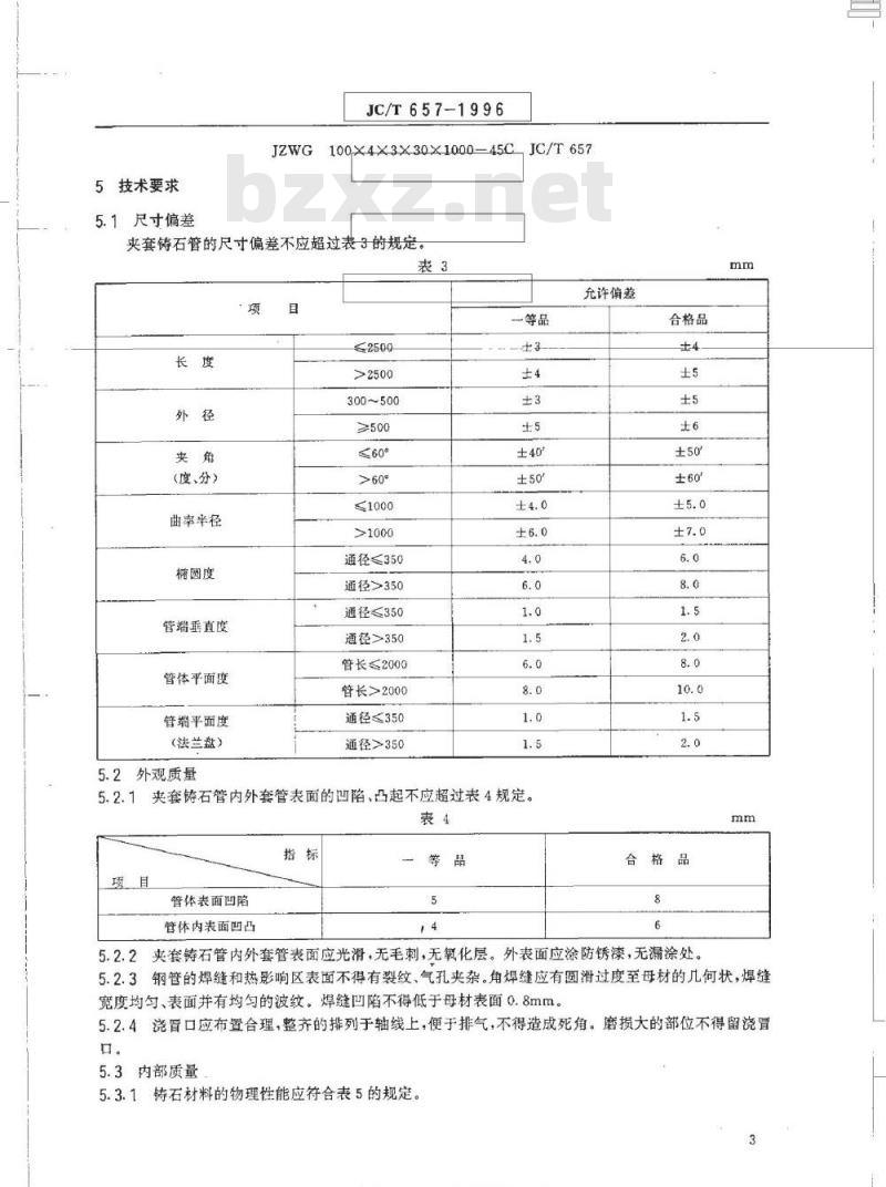 JC/T 657-1996 夹套铸石管