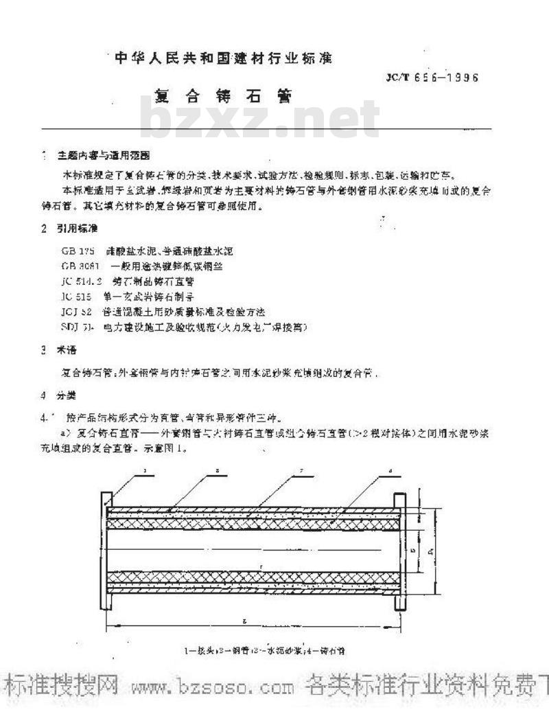 JC/T 656-1996 复合铸石管
