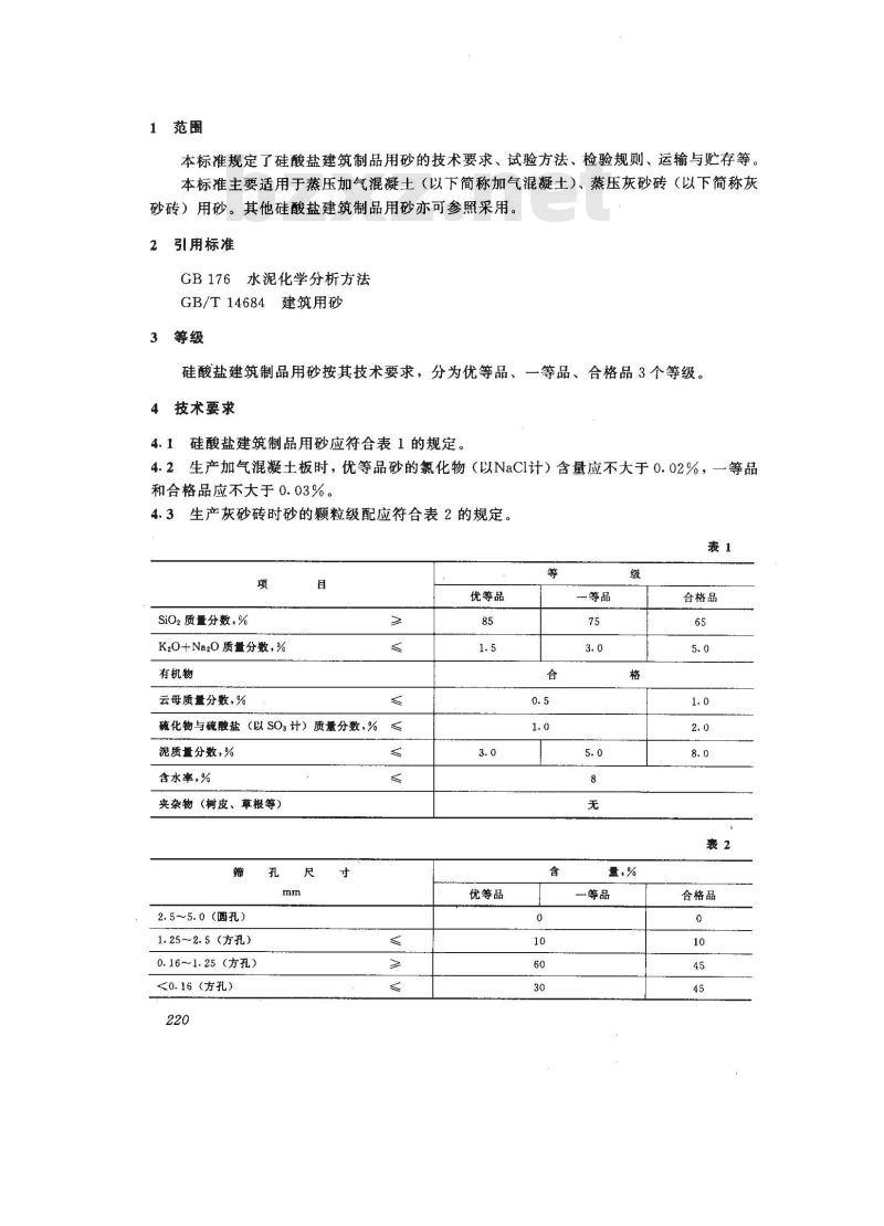 JC/T 622-1996 硅酸盐建筑制品用砂