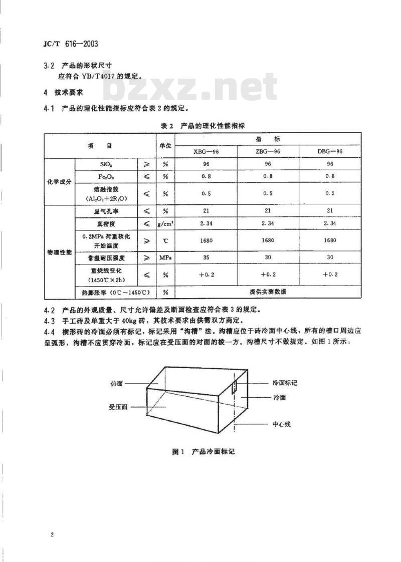 JC/T 616-2003 玻璃窑用优质硅砖