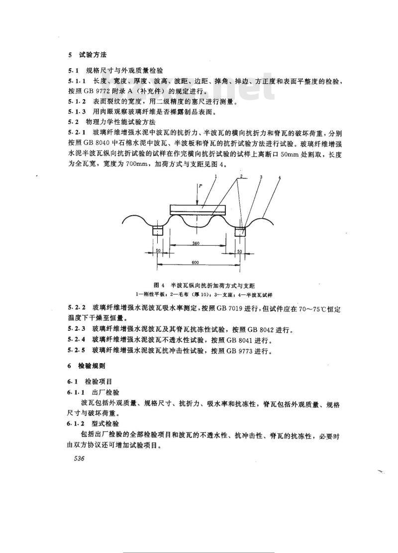 JC/T 567-1994 玻璃纤维增强水泥波瓦及其脊瓦