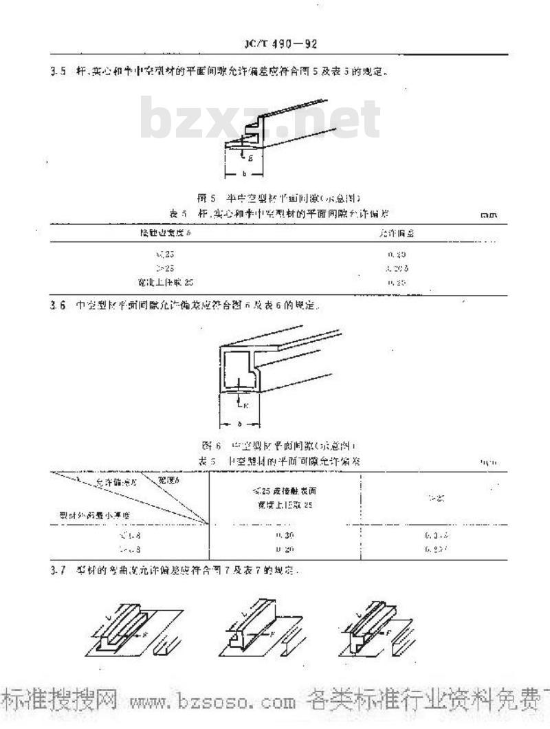 JC/T 490-1992 玻璃纤维增强热固性塑料拉挤型材的尺寸公差