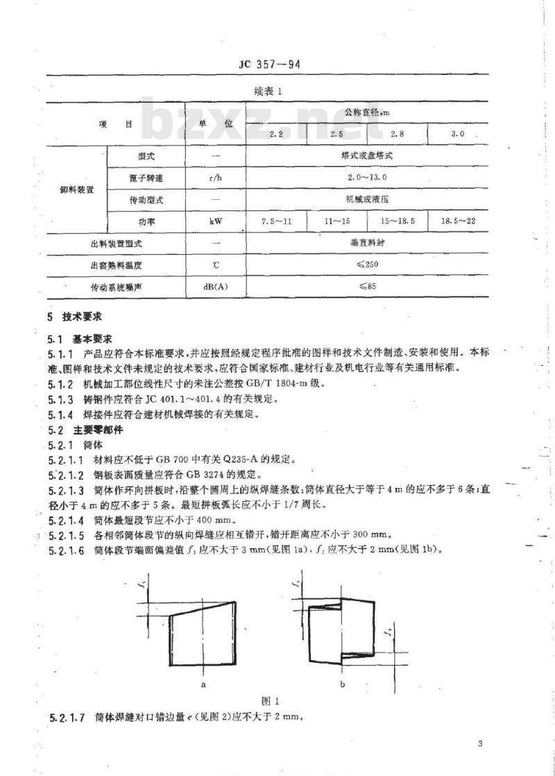 JC 357-1994 水泥工业用机械立窑