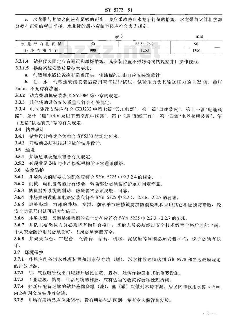 SY 5272-1991 常规钻进安全技术规程