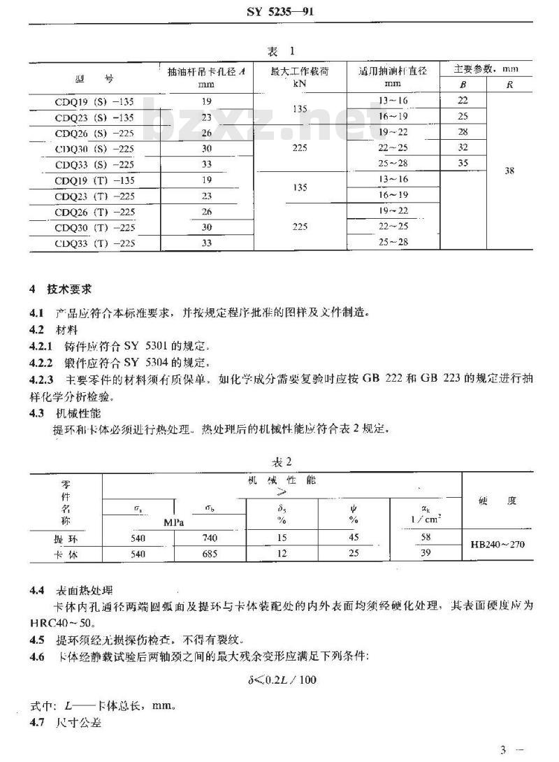 SY 5235-1991 抽油杆吊卡