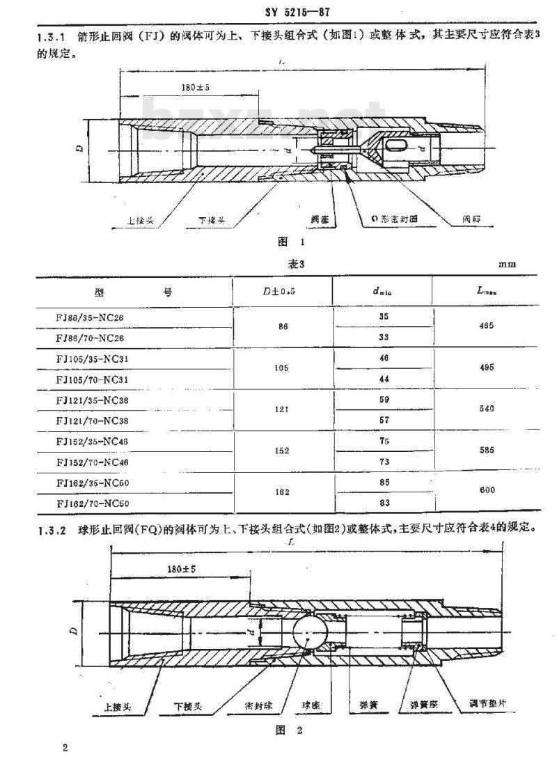 SY 5215-1987 钻具止回阀