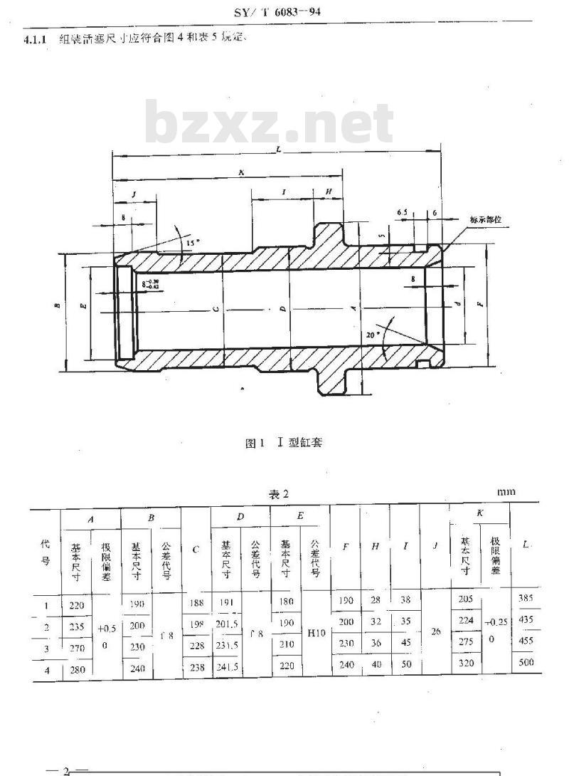 SY/T 6083-1994 三缸单作用钻井泵主要易损件连接尺寸