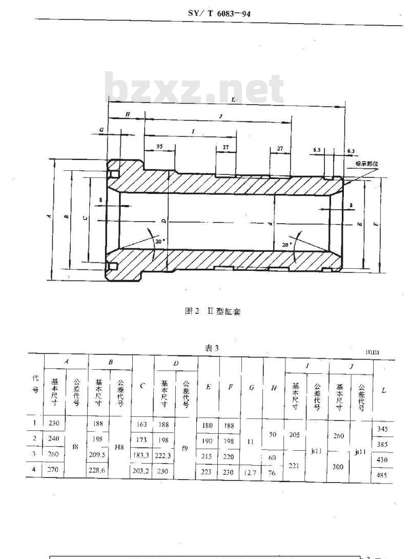 SY/T 6083-1994 三缸单作用钻井泵主要易损件连接尺寸