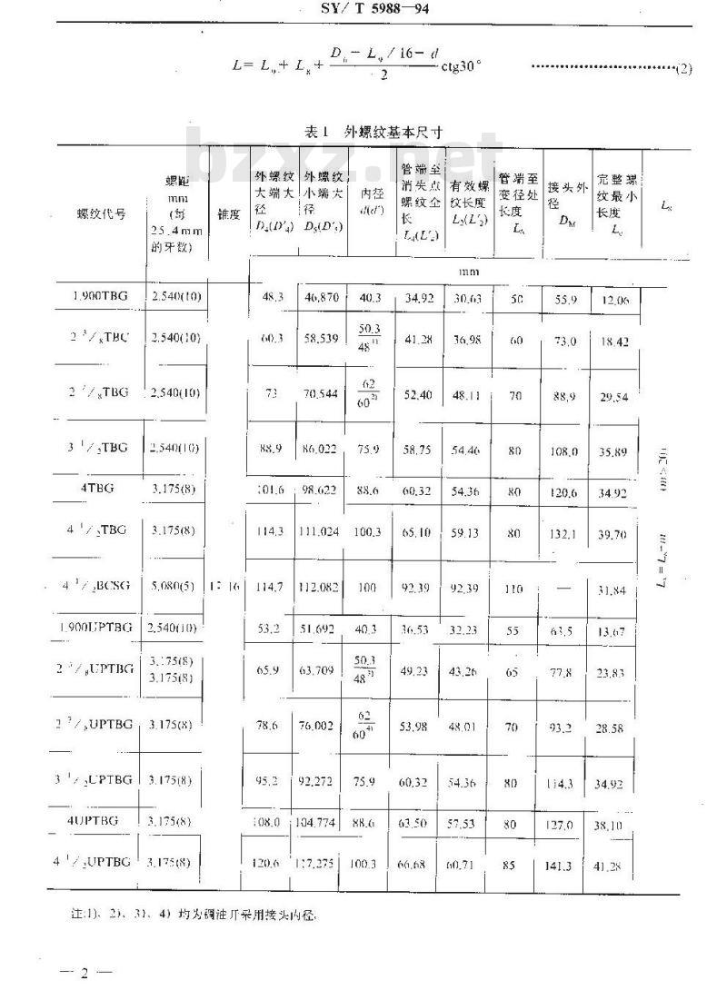 SY/T 5988-1994 油管转换接头