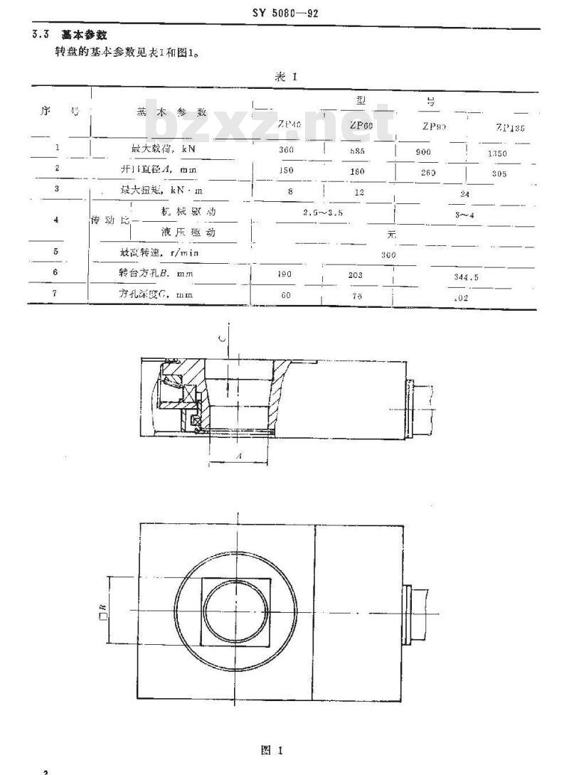 SY 5080-1992 修井转盘