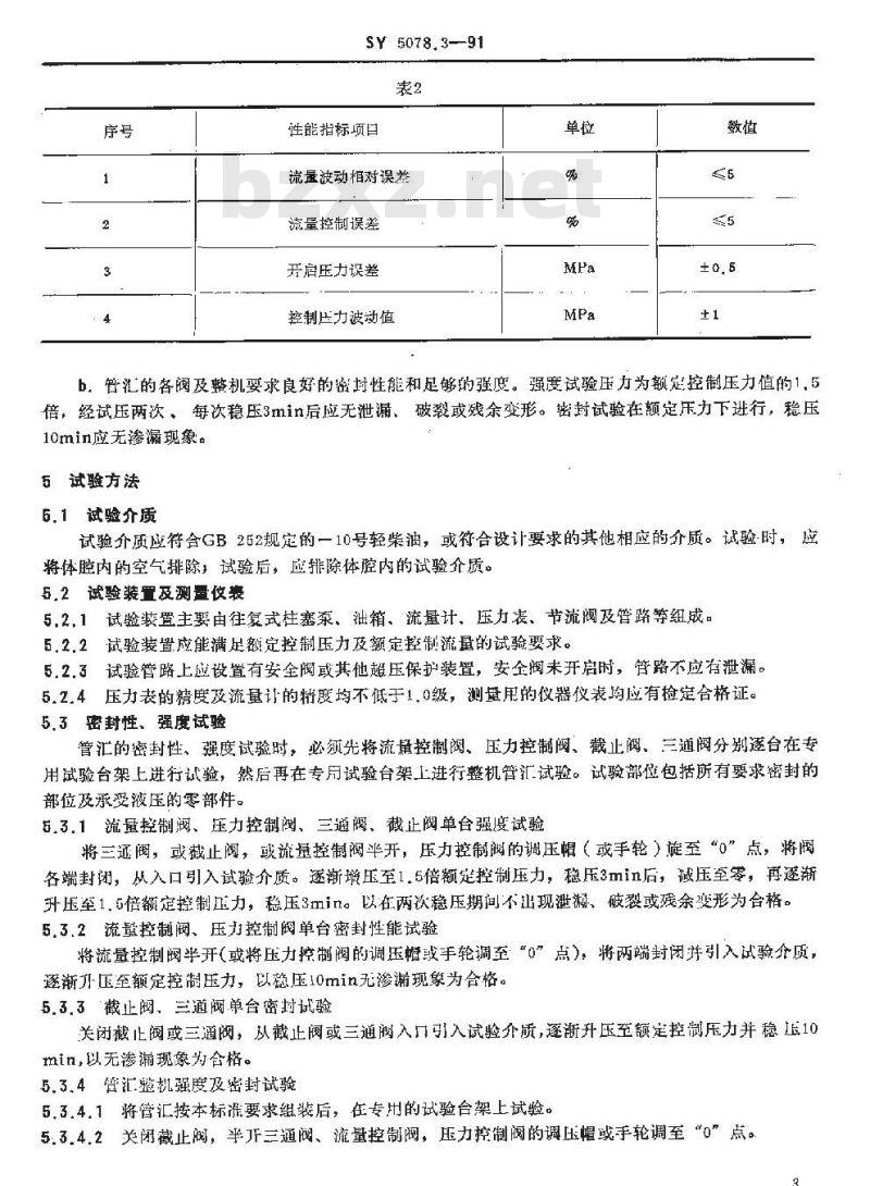 SY 5078.3-1991 水力活塞泵及地面装置 控制管汇