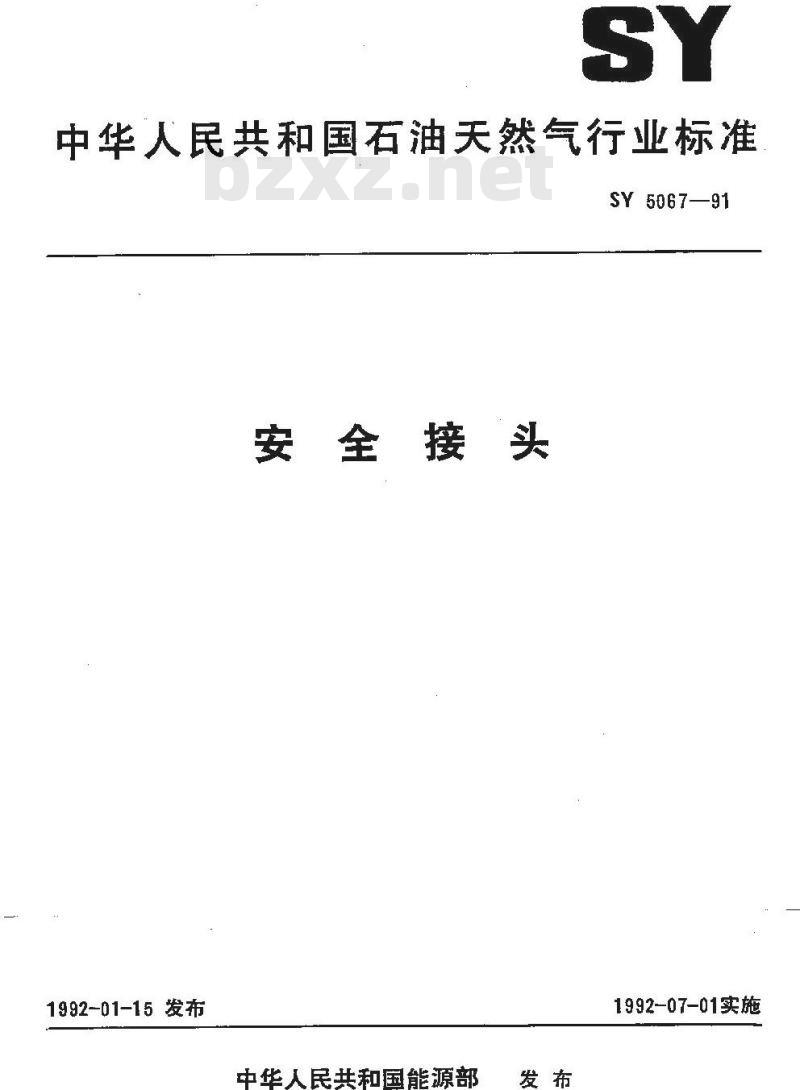 SY 5067-1991 安全接头