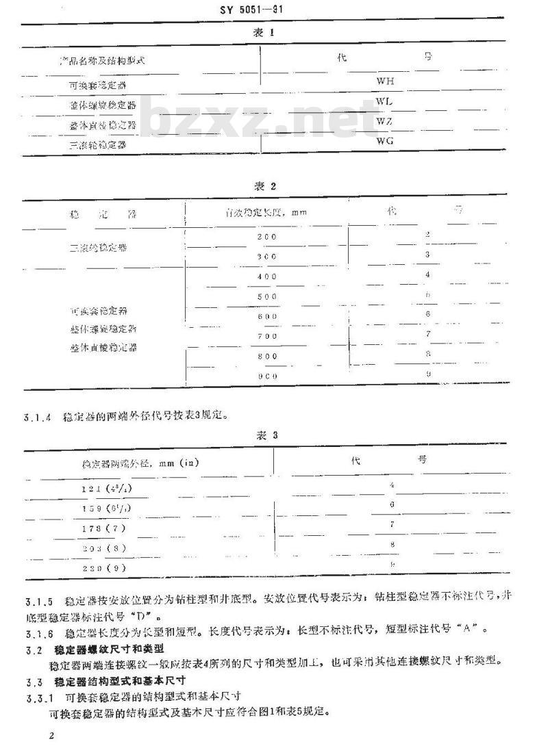 SY 5051-1991 钻具稳定器