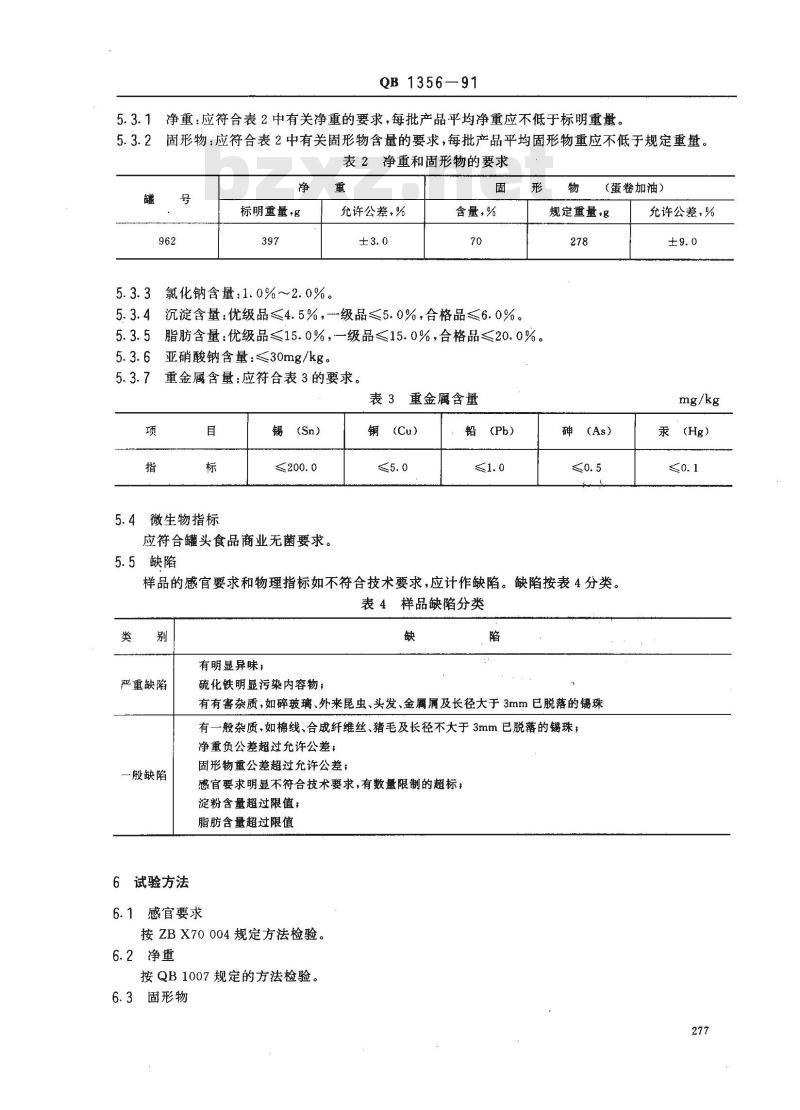 QB 1356-1991 猪肉蛋卷罐头