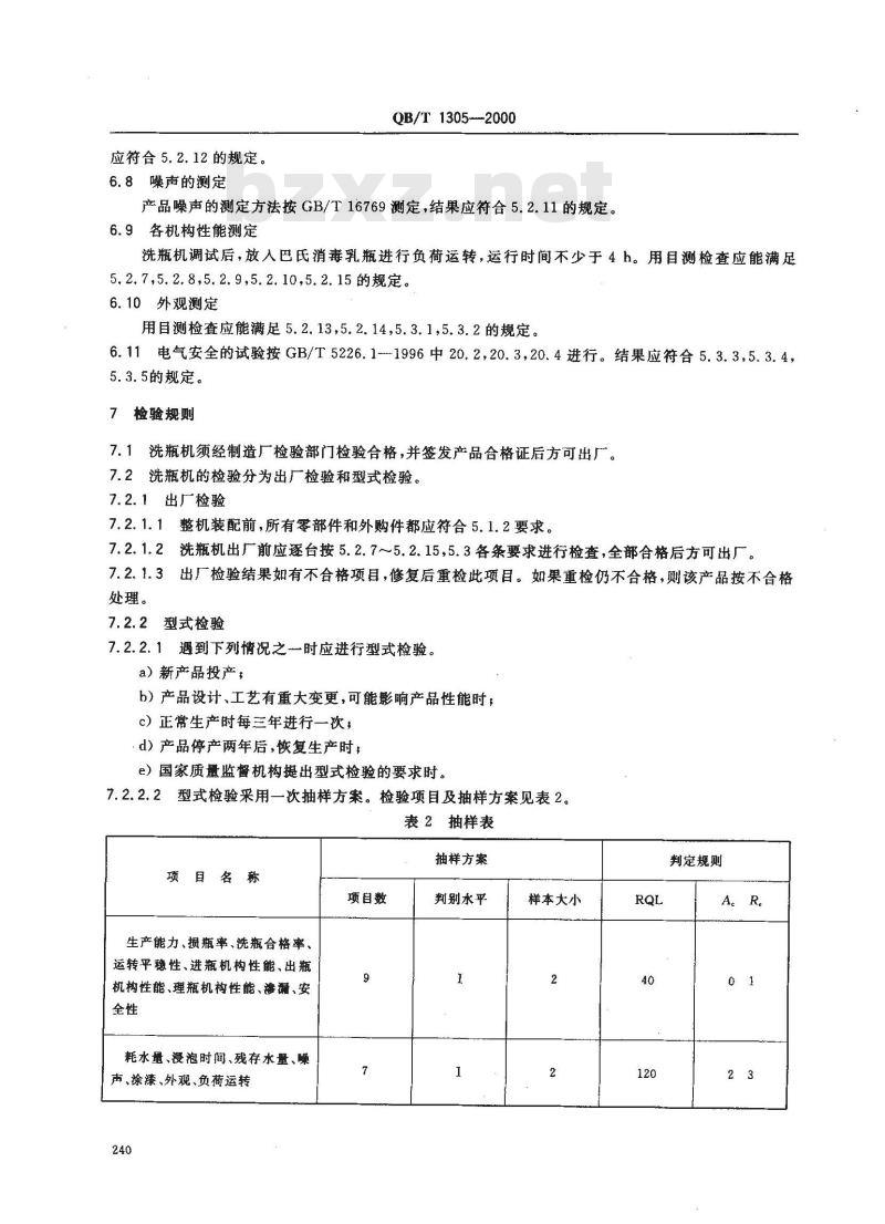 QB/T 1305-2000 浸冲式洗瓶机