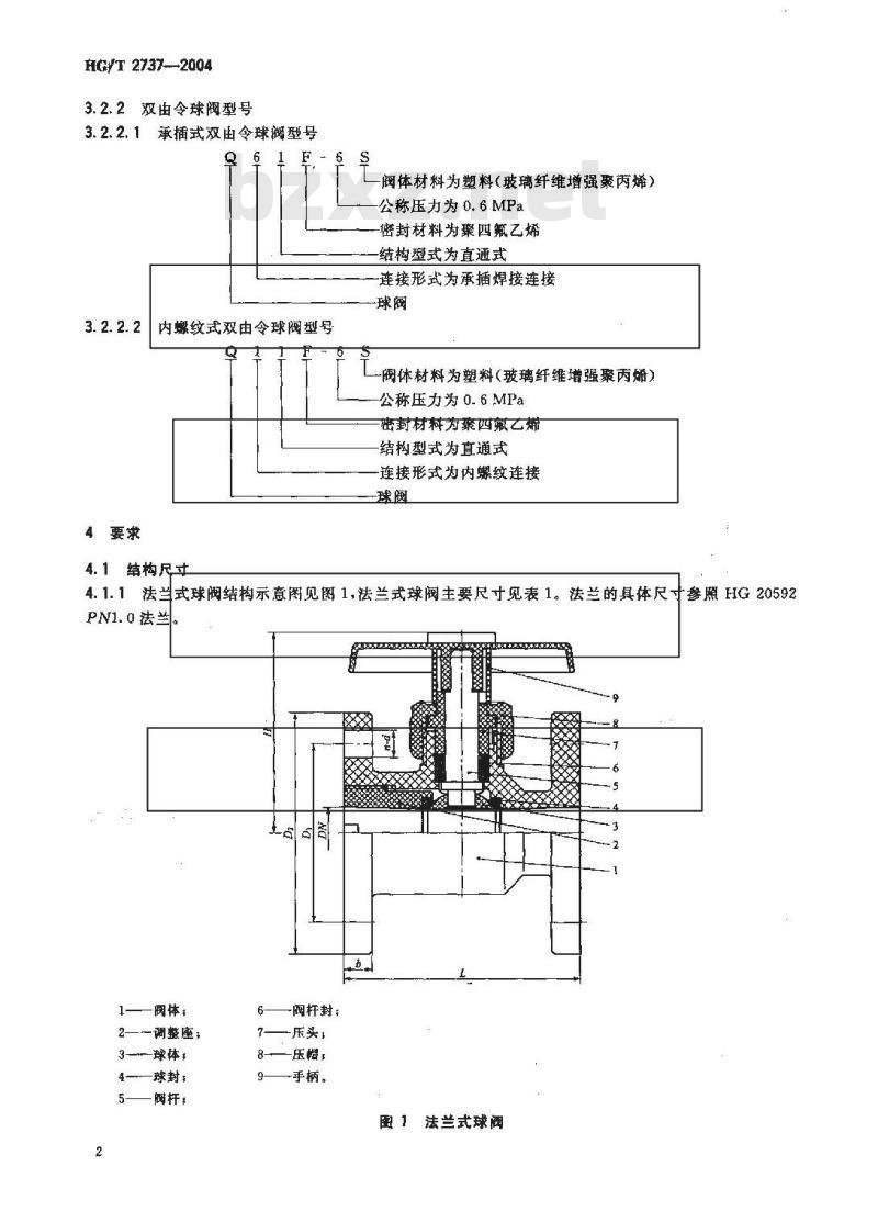 HG/T 2737-2004 玻璃纤维增强聚丙烯球阀
