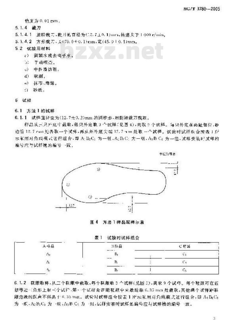 HG/T 3780-2005 鞋类静态防滑性能试验方法