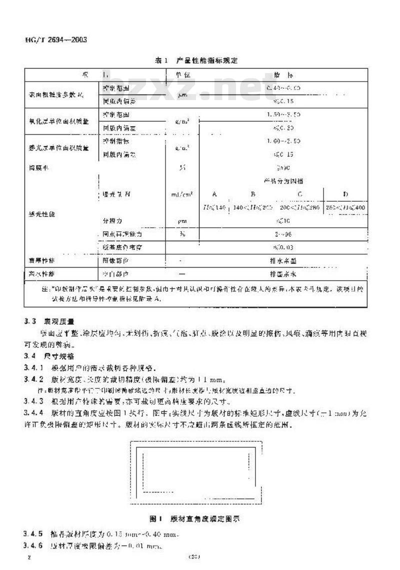 HG/T 2694-2003 阳图型PS版