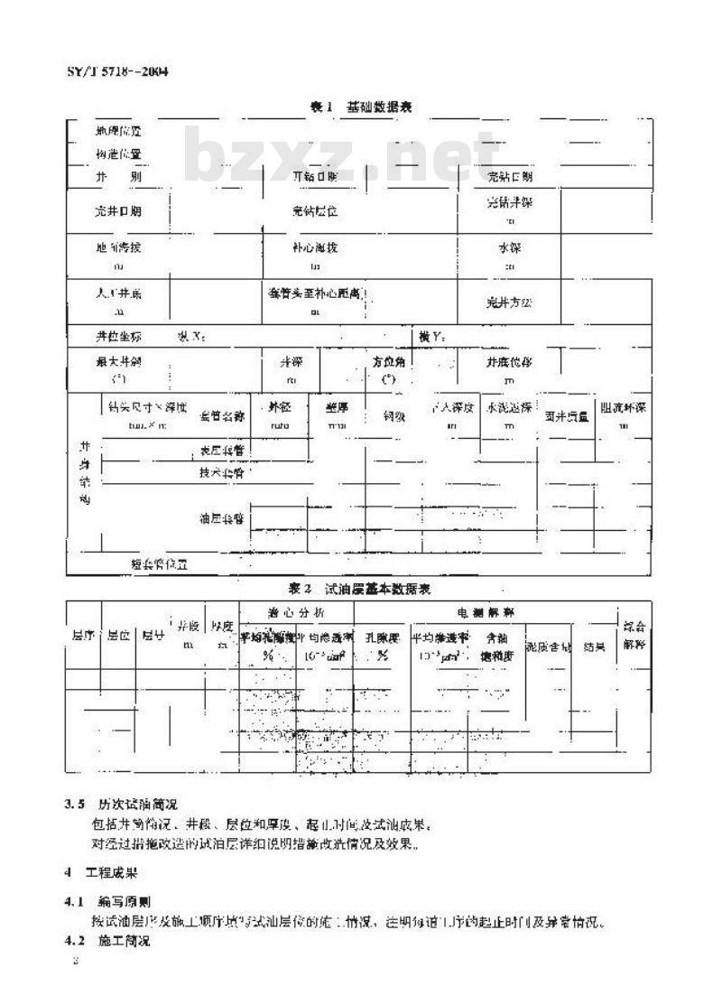 SY/T 5718-2004 试油成果报告编写规范