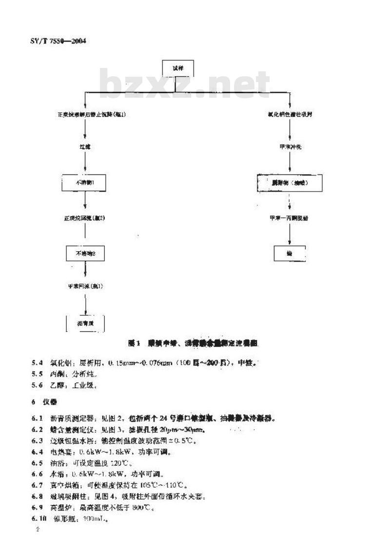 SY/T 7550-2004 原油中蜡、胶质、沥青质含量测定法